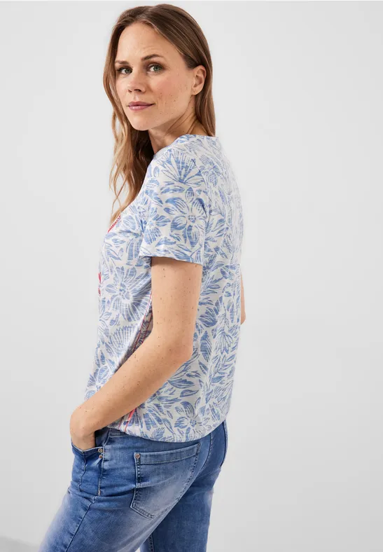 T-shirt avec nœud décoratif marina blue