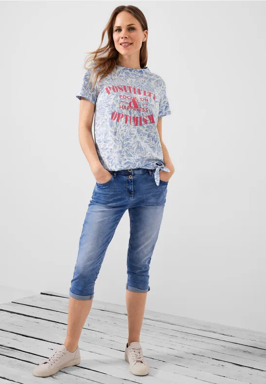 T-shirt avec nœud décoratif marina blue