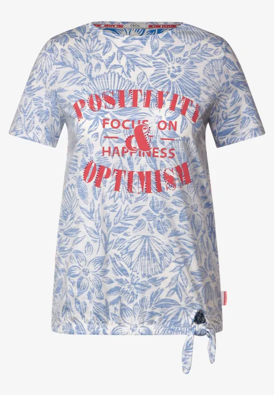 T-shirt avec nœud décoratif marina blue
