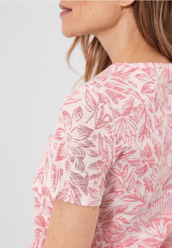 T-shirt met strikje strawberry red