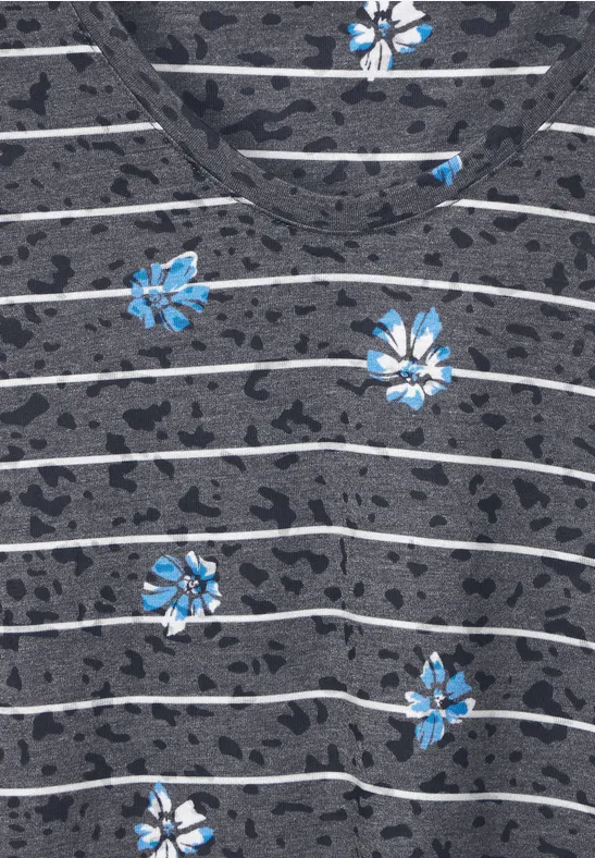 Burnout T-shirt met print burn out deep blue