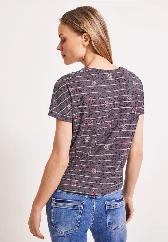 Burnout T-shirt met print burn out wineberry red