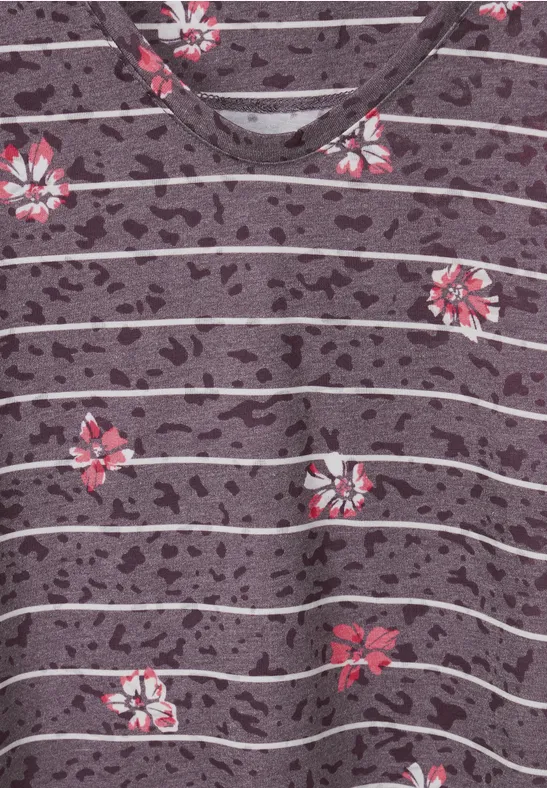 Burnout T-shirt met print burn out wineberry red