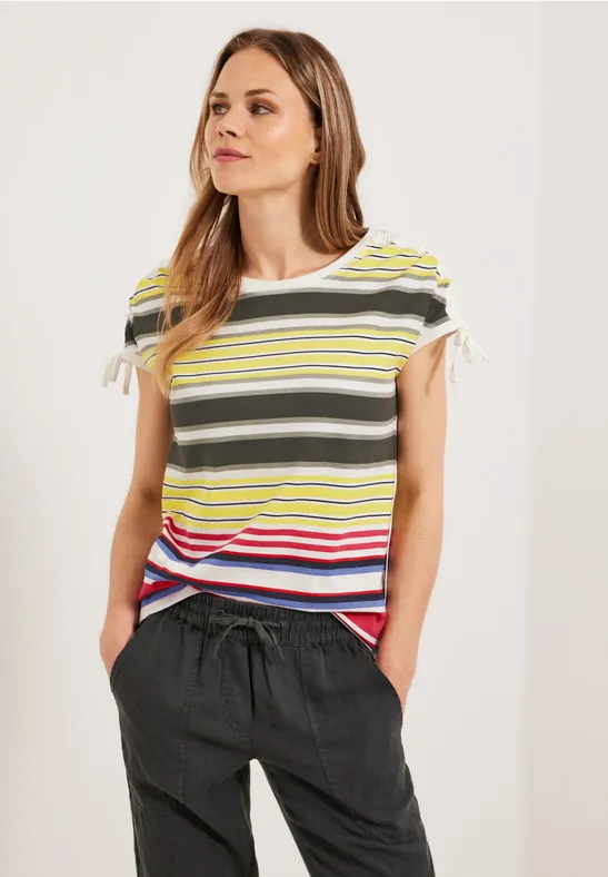 Shirt met multicolour strepen vanilla white