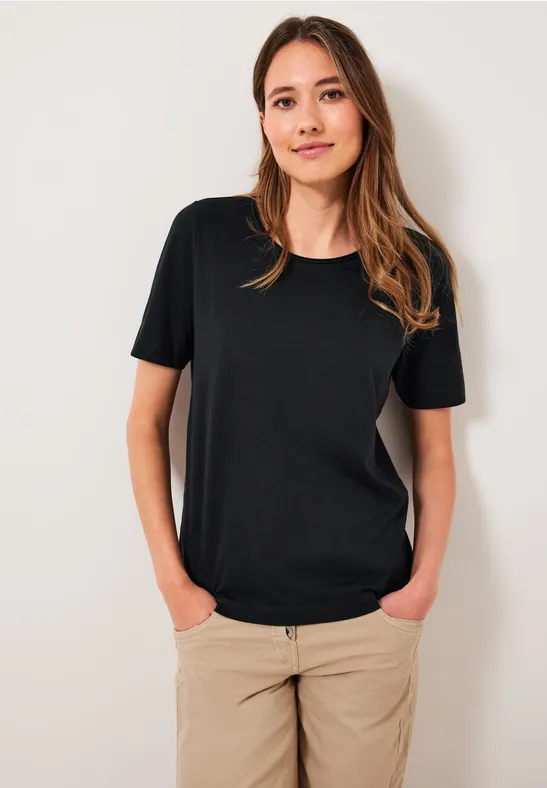 Basic effen T-shirt Black