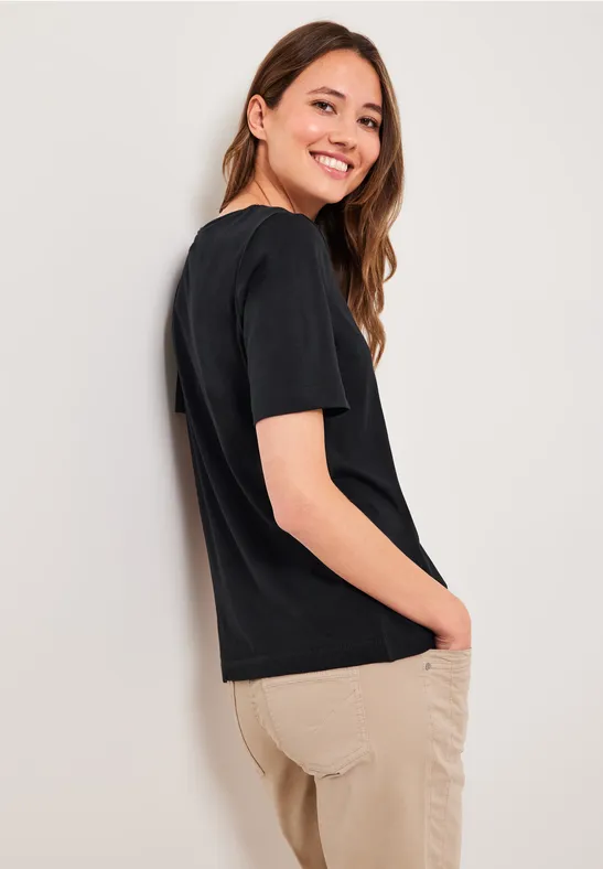 Basic effen T-shirt Black