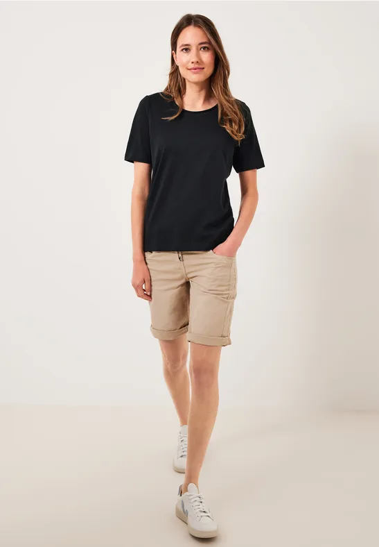 Basic effen T-shirt Black