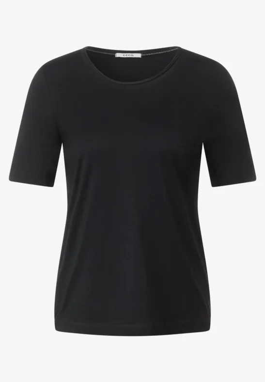 Basic effen T-shirt Black
