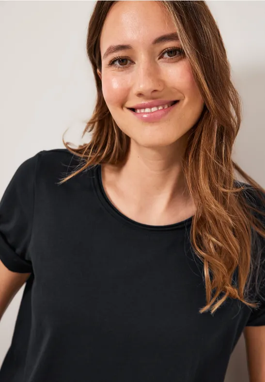 Basic effen T-shirt Black