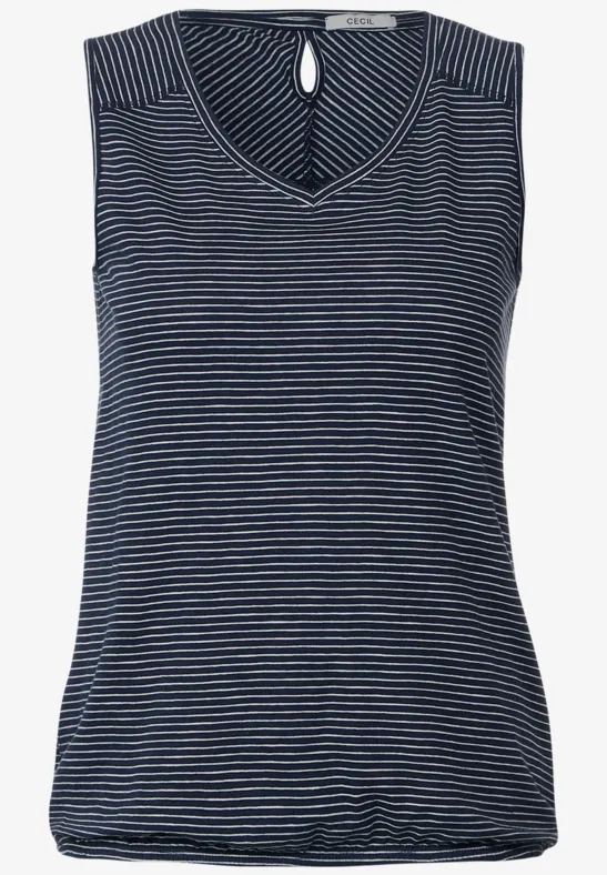 Débardeur rayé à col en V deep blue