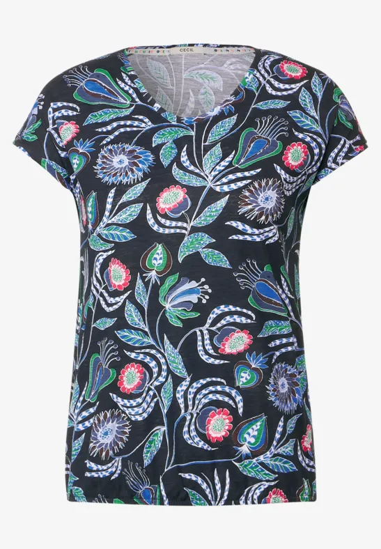 Shirt mit Smock Schultern deep blue