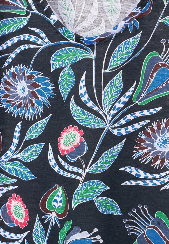 Shirt mit Smock Schultern deep blue