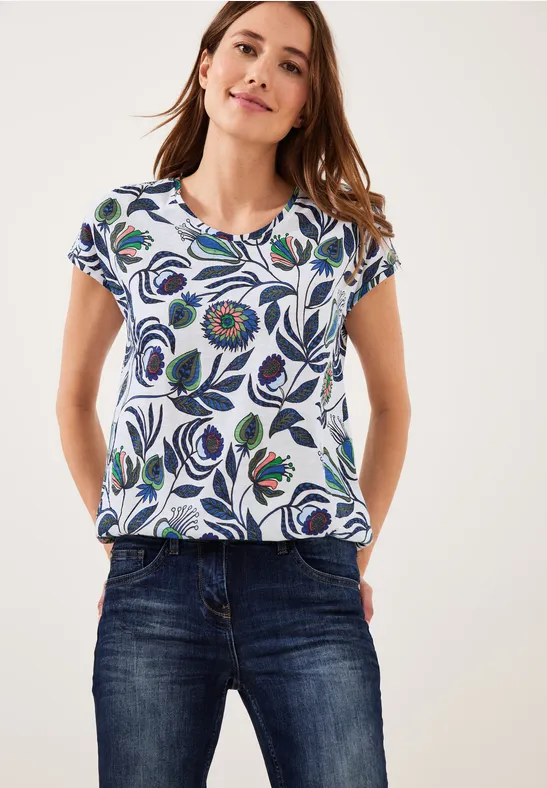 Shirt mit Smock Schultern vanilla white