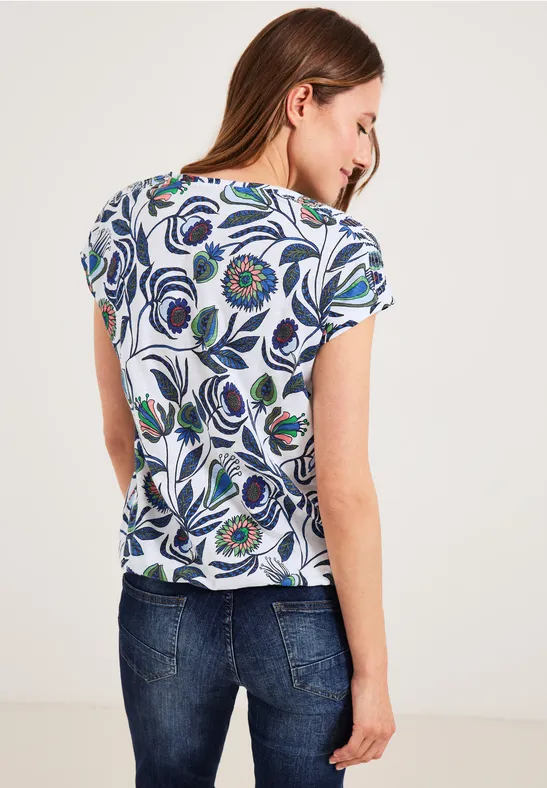 Shirt mit Smock Schultern vanilla white