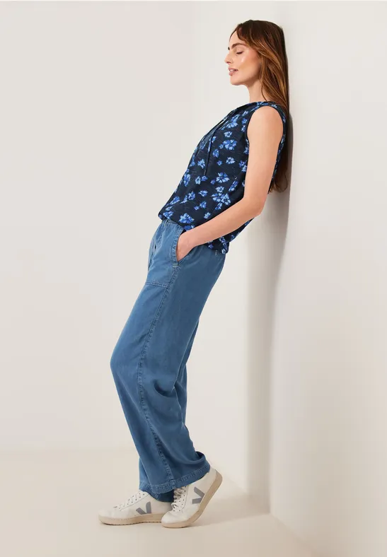 Top met onopvallend patroon deep blue