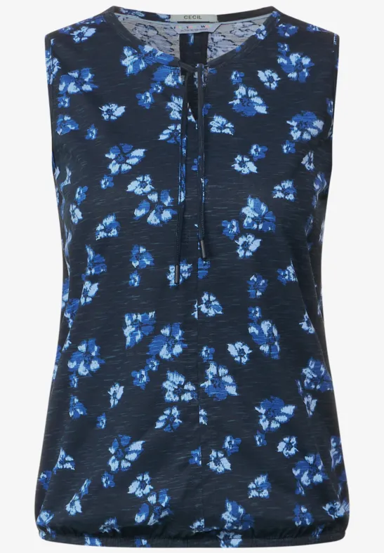 Top met onopvallend patroon deep blue