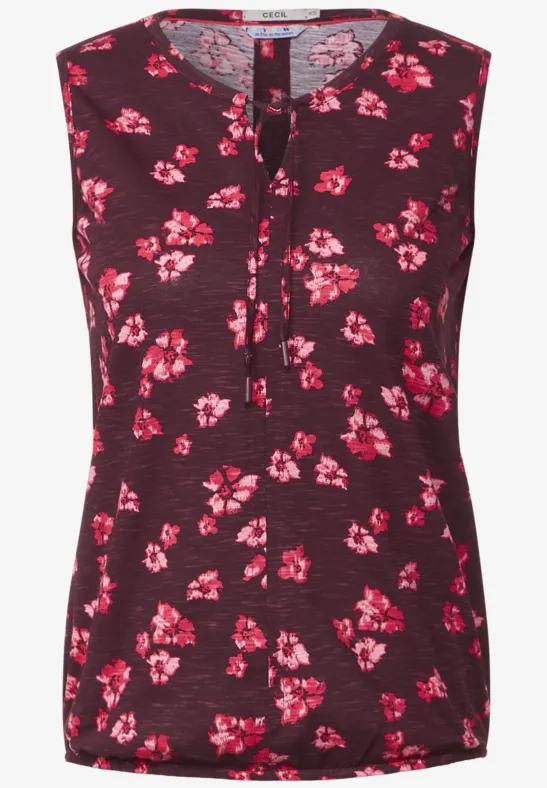 Top met onopvallend patroon wineberry red