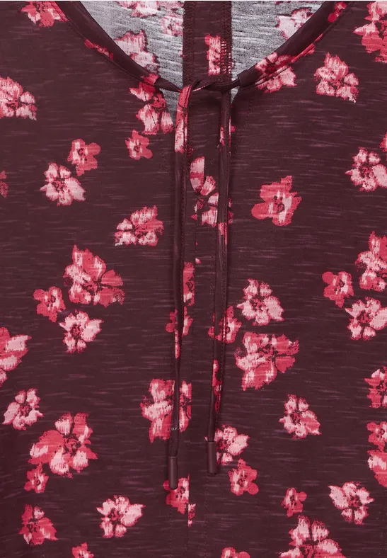 Top met onopvallend patroon wineberry red