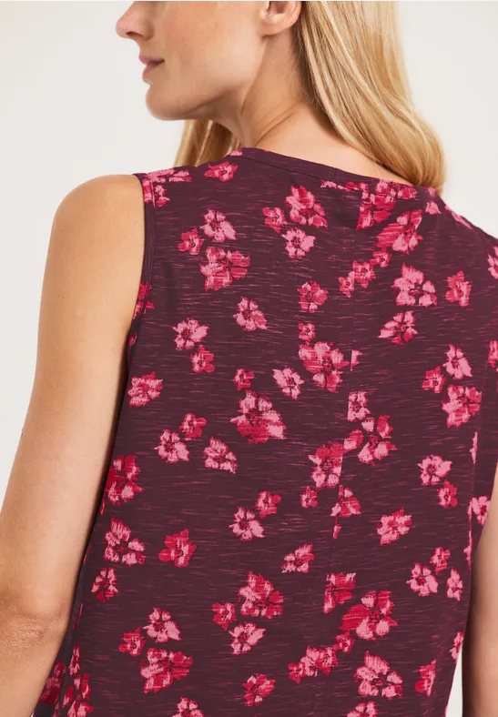Top met onopvallend patroon wineberry red