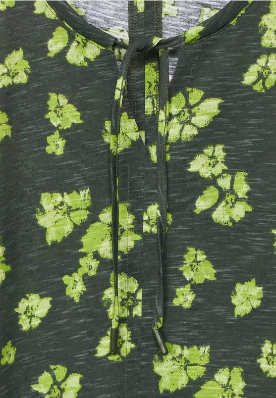 Top met onopvallend patroon sporty khaki