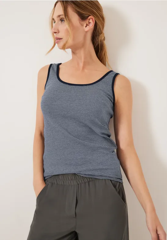 Top met gestreept patroon deep blue