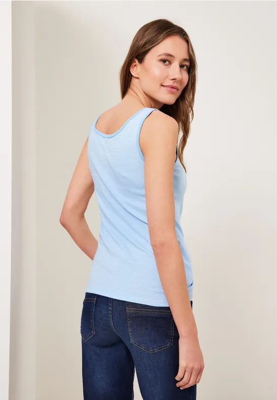 Top met gestreept patroon tranquil blue