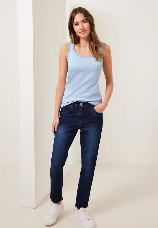 Top met gestreept patroon tranquil blue