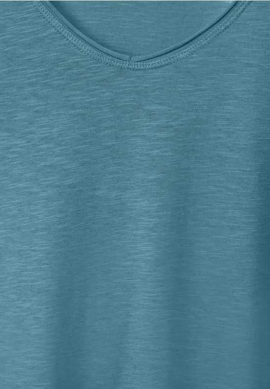 Basic T-shirt in effen kleur adriatic blue