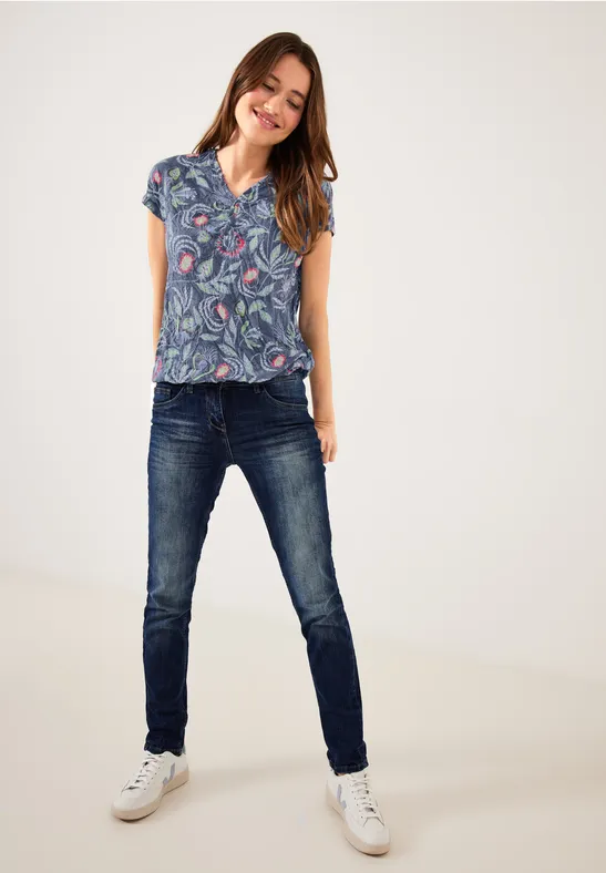 Crash T-Shirt im Tunikastyle deep blue