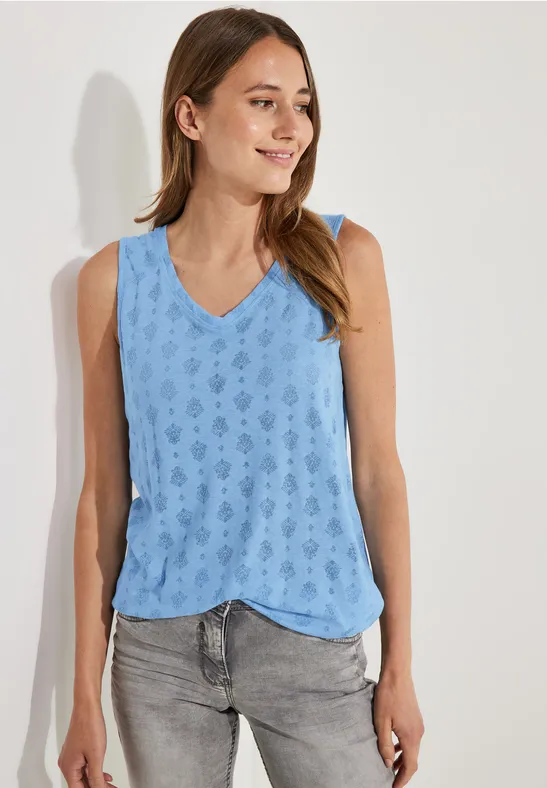 Burnout top tranquil blue