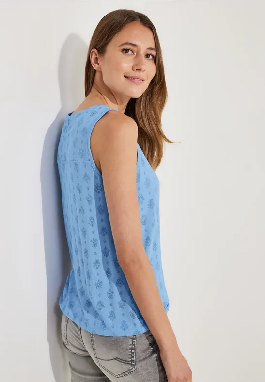 Burnout top tranquil blue
