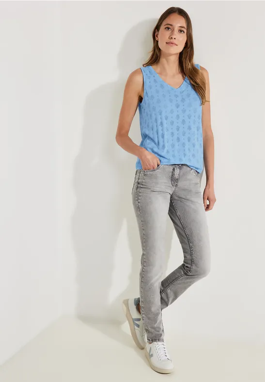 Burnout top tranquil blue