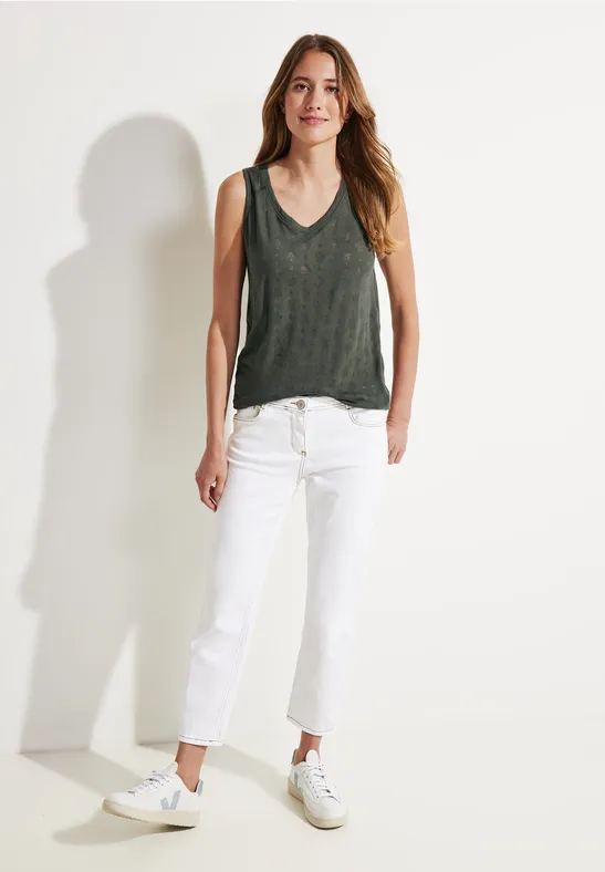 Burnout top sporty khaki