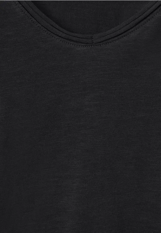 Basic T-shirt met V-hals Black