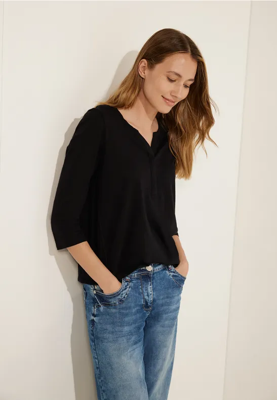 Tuniekshirt in effen kleur Black