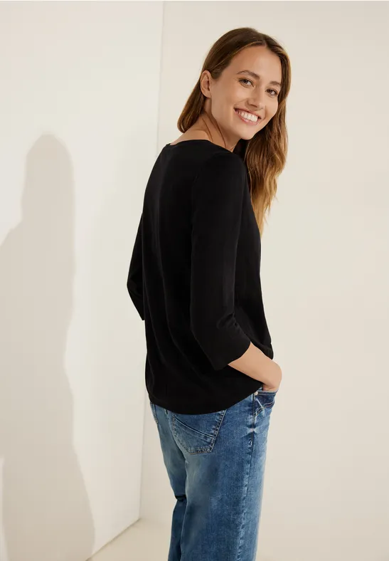 Tuniekshirt in effen kleur Black