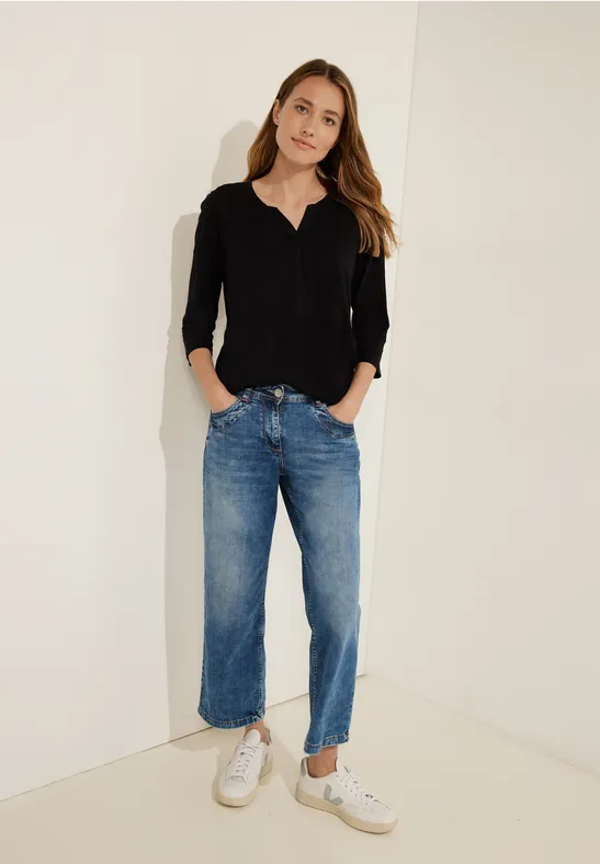 Tuniekshirt in effen kleur Black