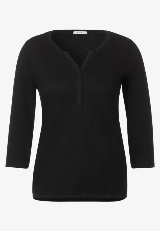 Tuniekshirt in effen kleur Black