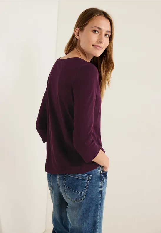 Tunikashirt in Unifarbe deep berry