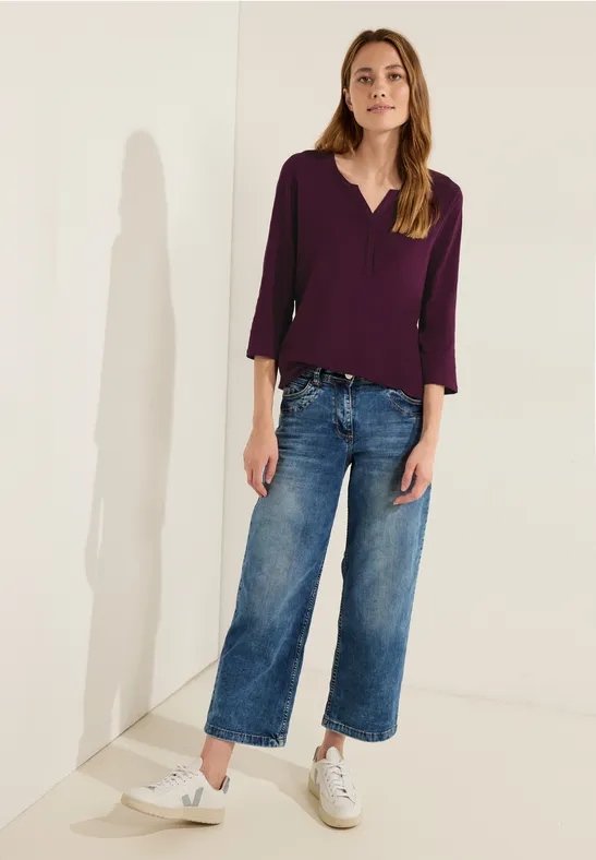 Tunikashirt in Unifarbe deep berry