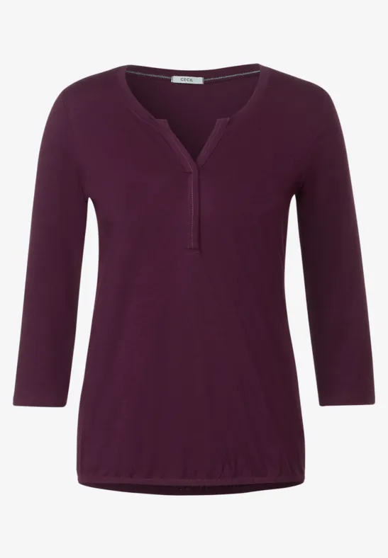 Tunikashirt in Unifarbe deep berry