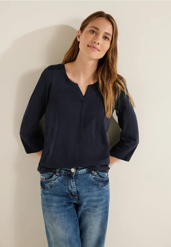 Tunikashirt in Unifarbe night sky blue