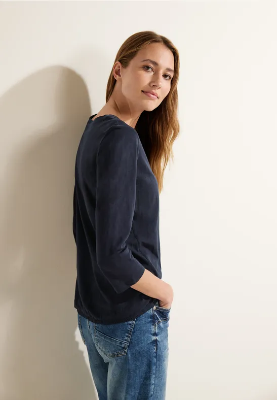 Tunikashirt in Unifarbe night sky blue