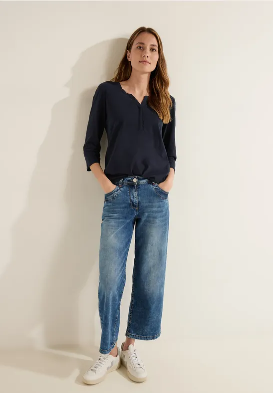 Tunikashirt in Unifarbe night sky blue