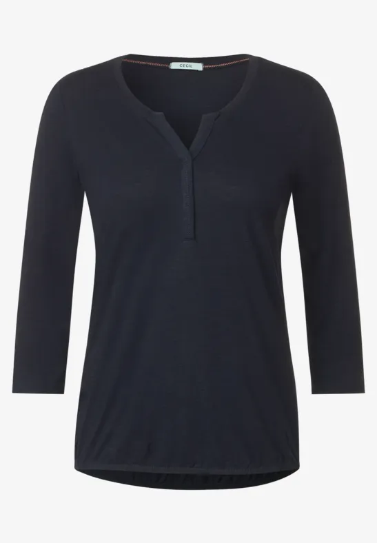 Tunikashirt in Unifarbe night sky blue