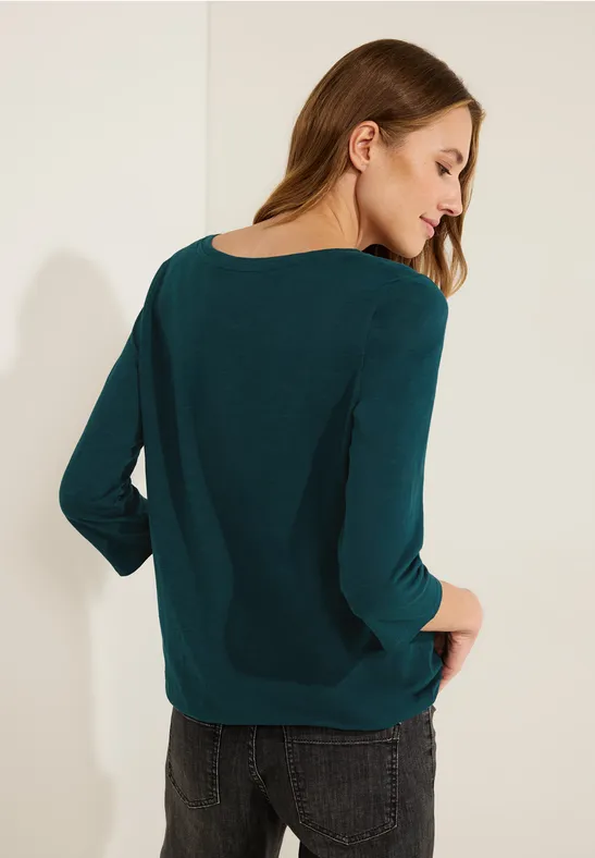 Tunikashirt in Unifarbe deep lake green