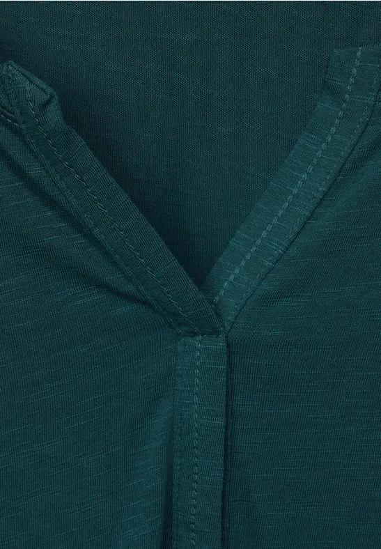 Tunikashirt in Unifarbe deep lake green