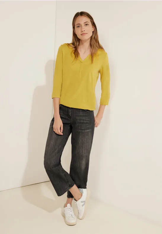 Tunikashirt in Unifarbe golden yellow