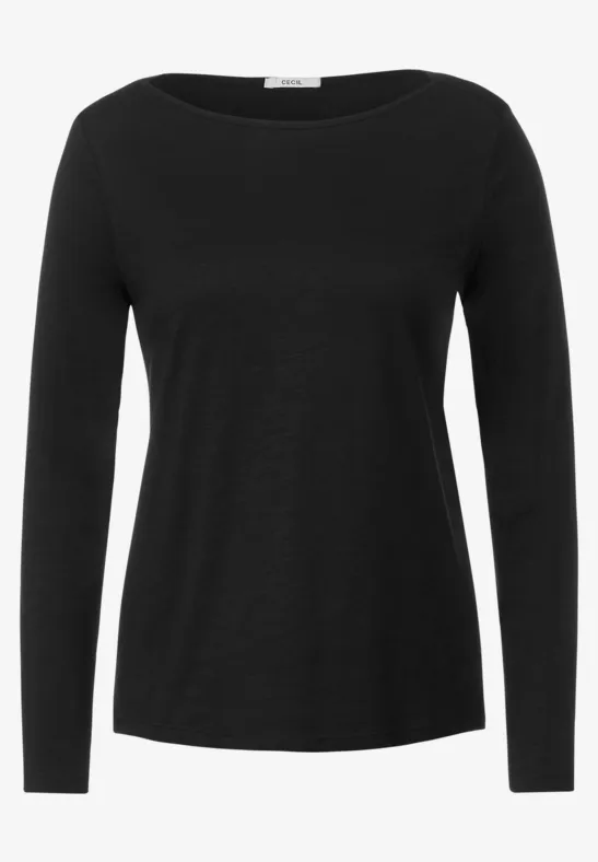 Basic shirt in effen kleur Black