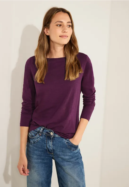 T-shirt basique de couleur unie deep berry
